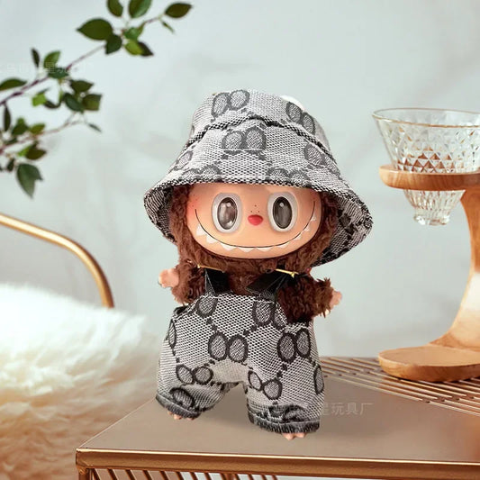 Labubu V3 Ubranka dla Lalki DIY Akcesoria do Makaroników Siedzącego na Impr Rybacki Ogrodniczki i Spodnie Garnitur Lalka Labbubu